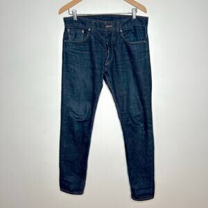 Railcar Fine Goods Rebels Spikes Taper Leg Selvedge Dark Wash Button Fly Jeans